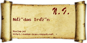 Nádas Irén névjegykártya